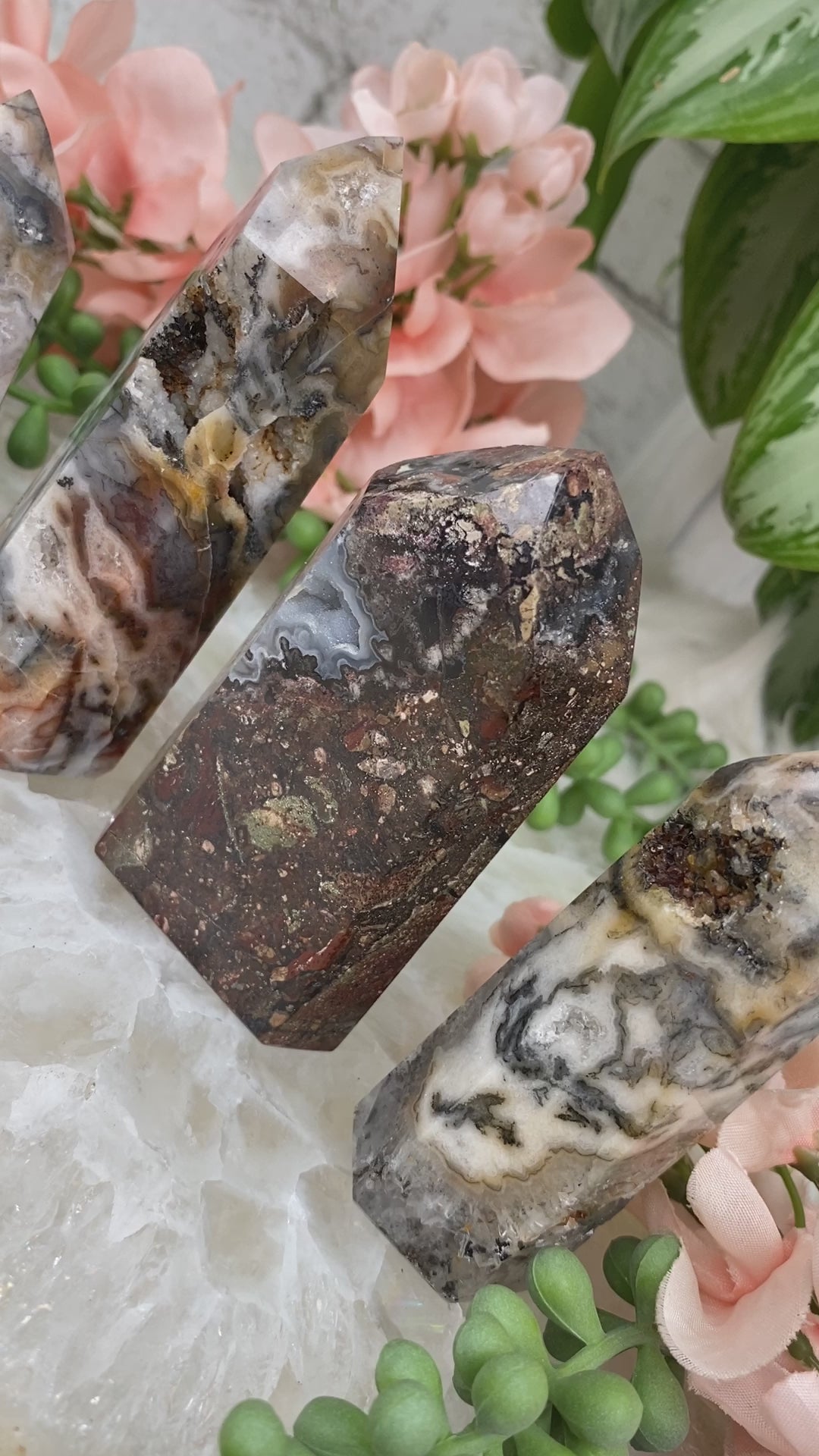 White-Gray-Brown-Agate-Points