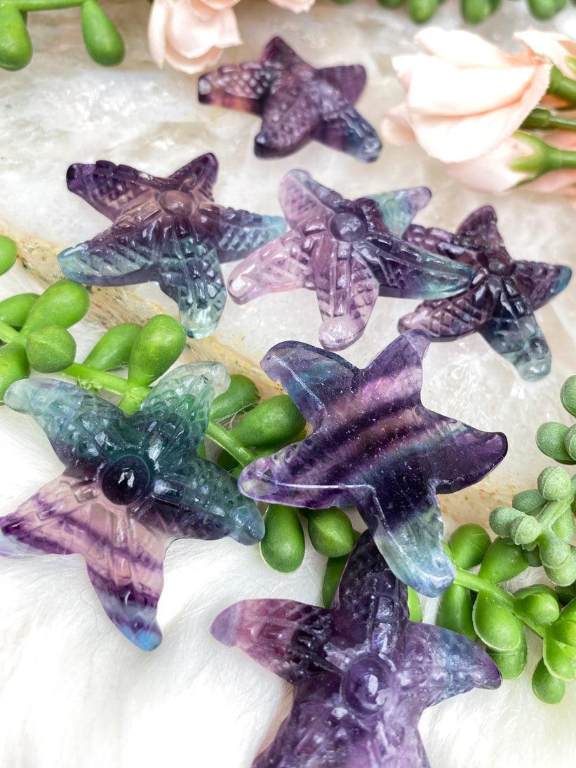 fluorite-starfish-pendants