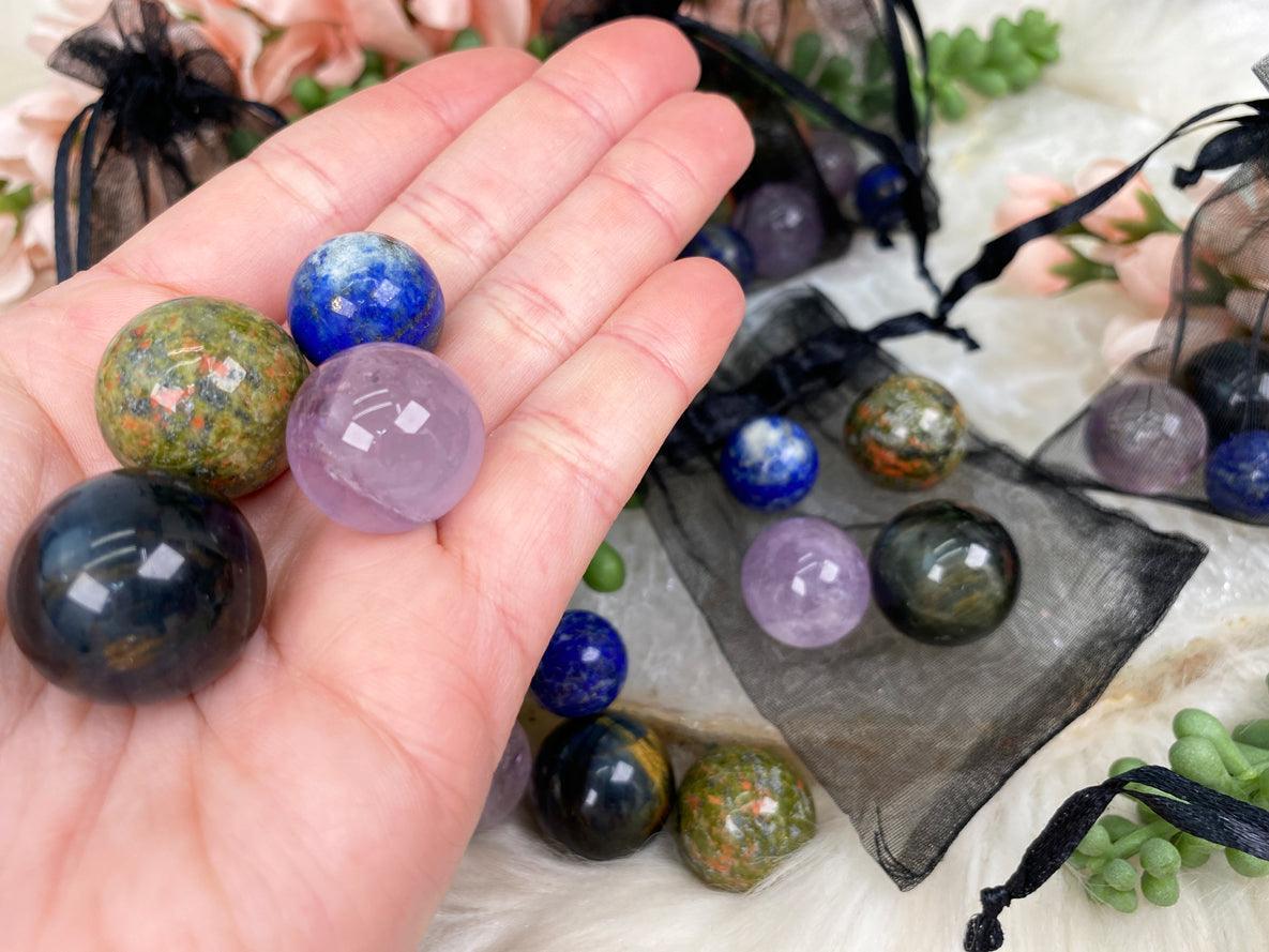 lapis-blue-tiger-eye-unakite-jasper-sphere