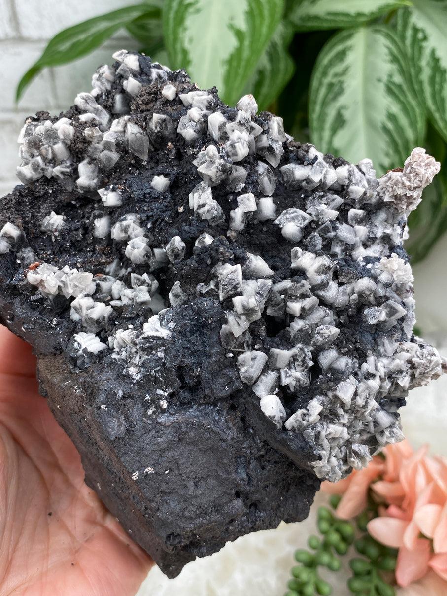large-black-white-calcite-cluster