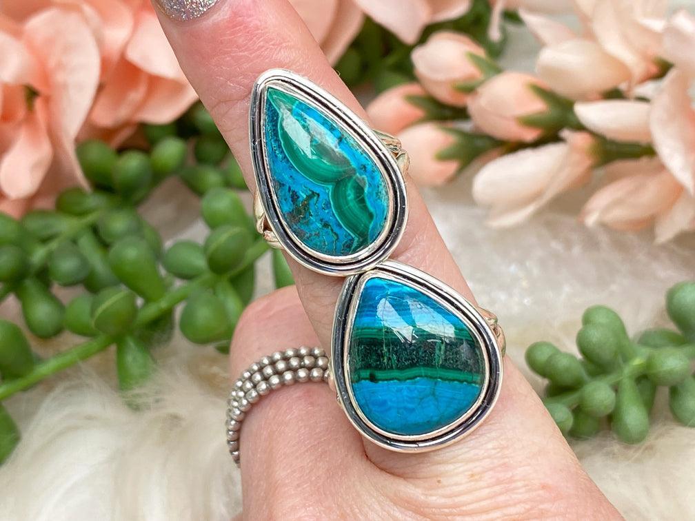 malachite-chrysocolla-rings