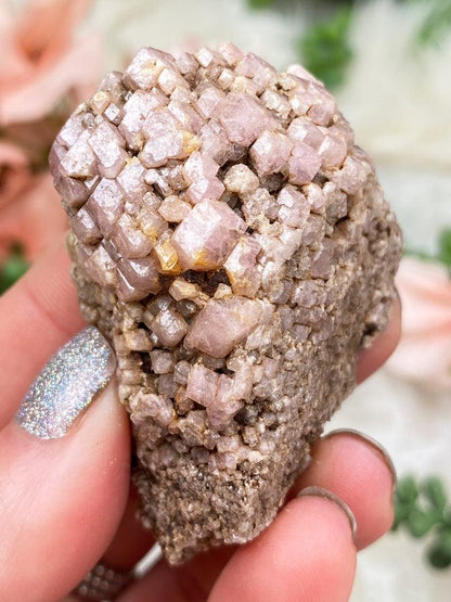 pink-grossular-garnet-cluster