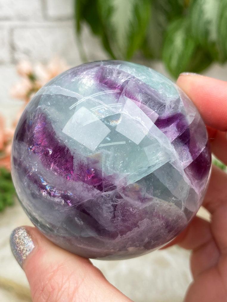 purple-green-fluorite-sphere