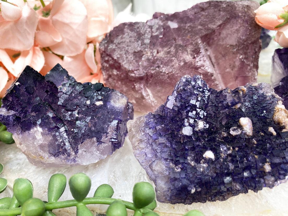    purple-pink-fluorite-clusters