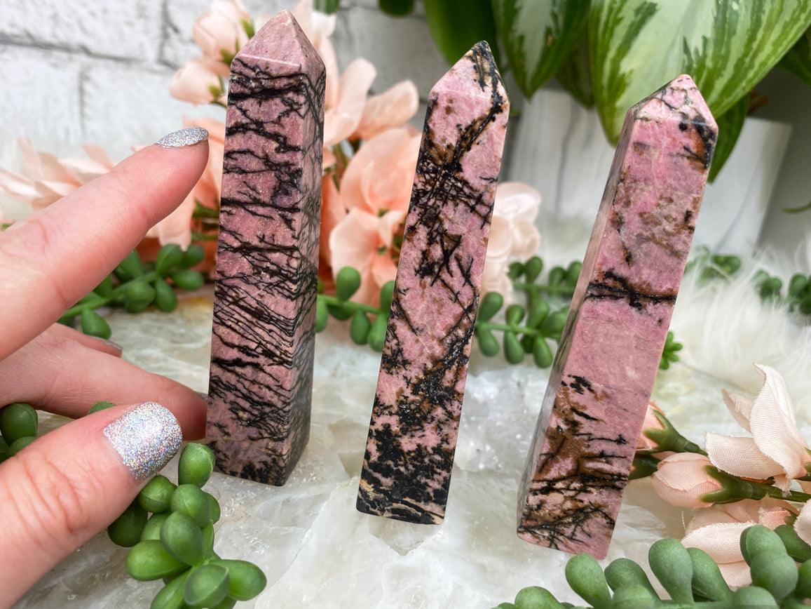 rhodonite-obelisk-points