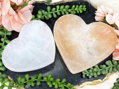 Selenite Heart Bowls