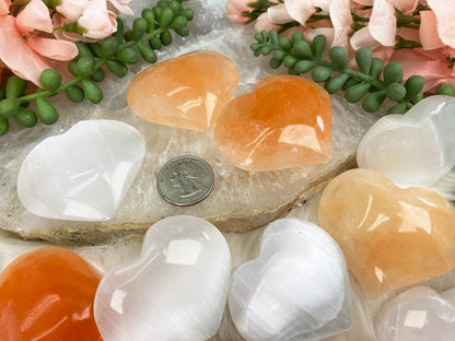 Selenite Hearts