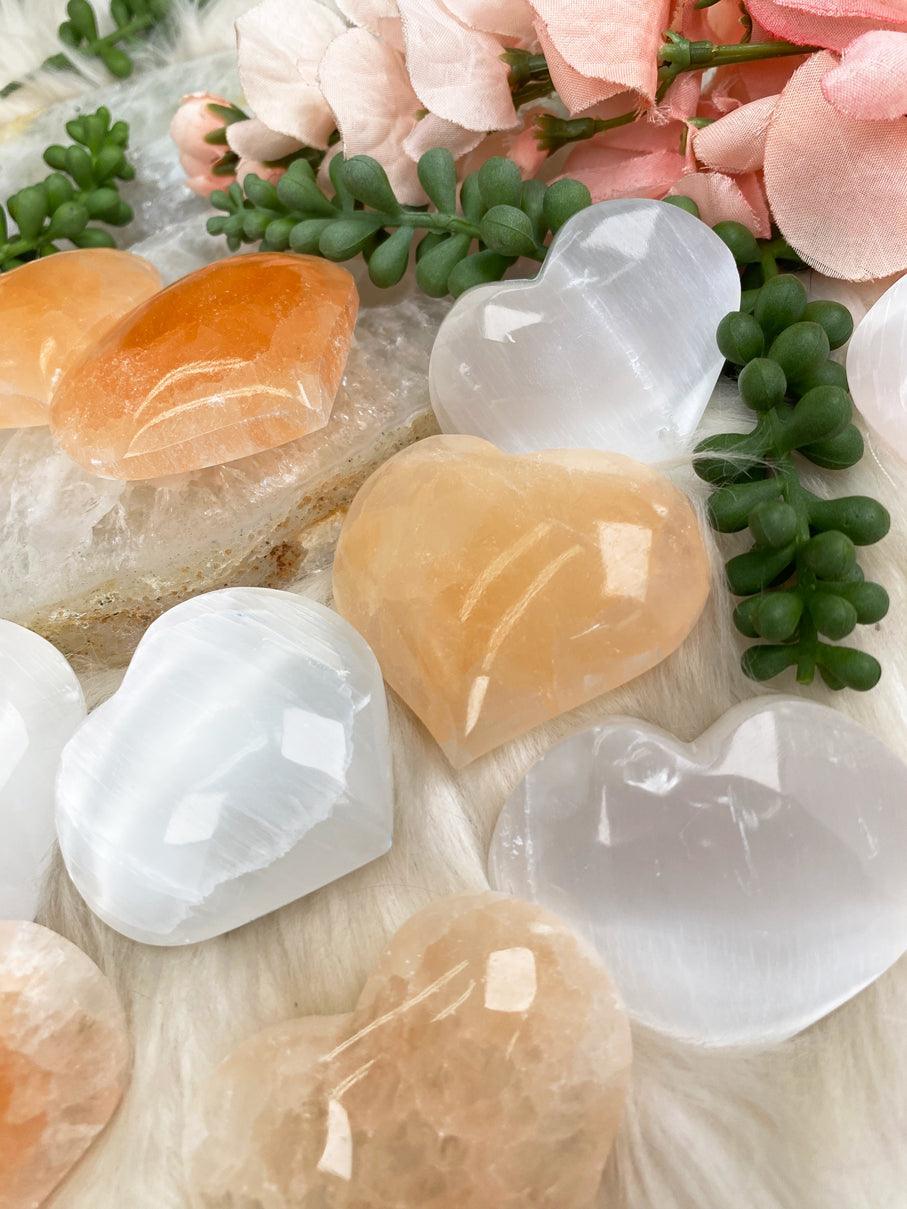 Selenite Hearts